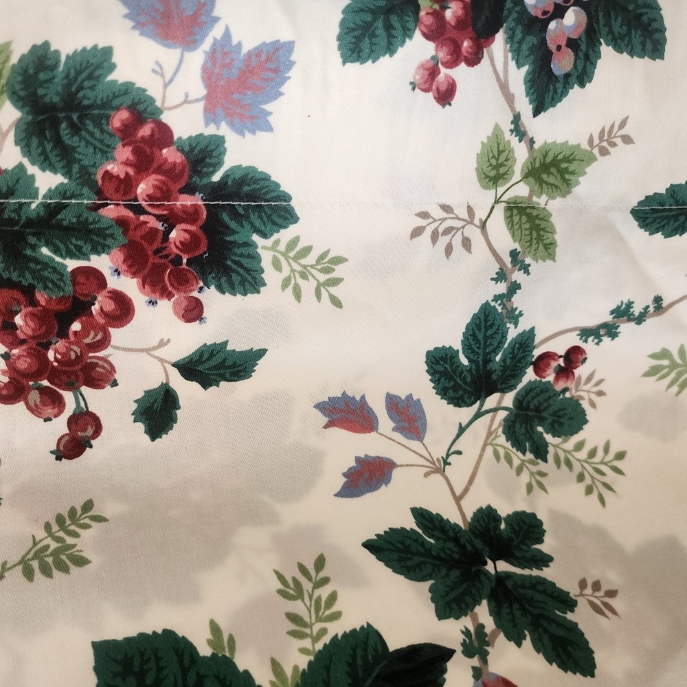 Vintage Waverly Curtain Floral Valance Floral Grapes Made in USA 80" x 16"